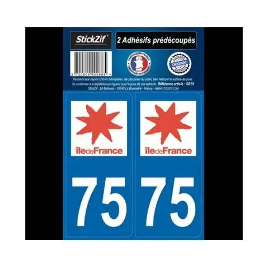 Must-Have 2 Autocollants Région Ile de France Département 75 – STICKZIF