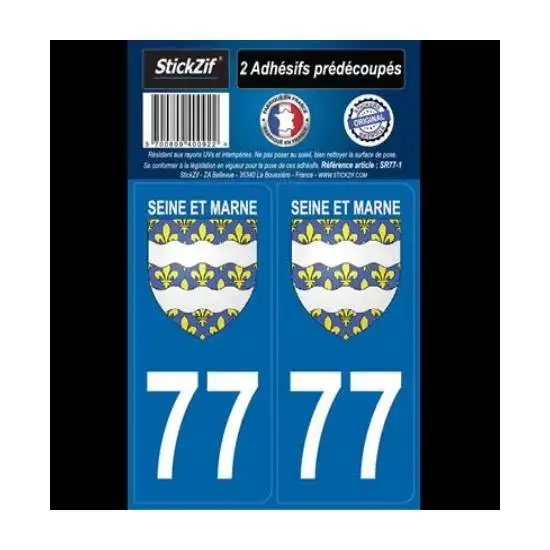 2 Autocollants Région Ile de France Département 77 v 2 – STICKZIF Commander Maintenant