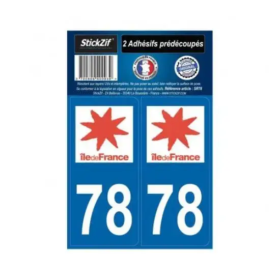 2 Autocollants Région Ile de France Département 78 – STICKZIF Promotion Saisonnière