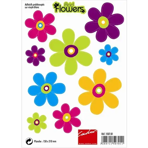 ADHESIFS ACID FLOWERS – 150701 – CADOX Prix Promo