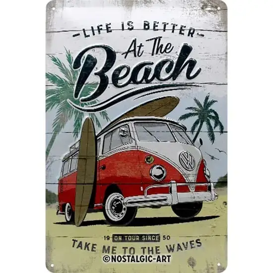 Plaque 20×30 Vw bulli beach – EDIPE Soldes