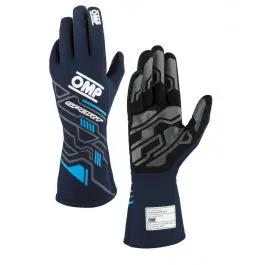 Gants OMP Sport FIA 8856 2018 Bleu Marine Cyan Commander Vite