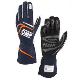 Gants OMP FIRST FIA 8856 2018 Bleu Marine Orange Soldes