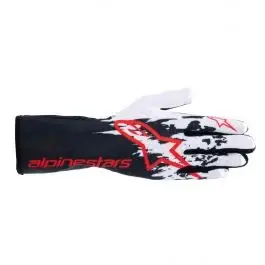 Certifié Gants Karting ALPINESTARS TECH 1 K V3 FIA 8877 2022 Noir Blanc Rouge