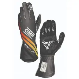 Gants Karting OMP KS X ART FIA 8877 2022 Noir Jaune Rouge Bon Plan