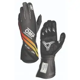 Promotion Gants Karting Enfant OMP KS X ART FIA 8877 2022 Noir Jaune Rouge