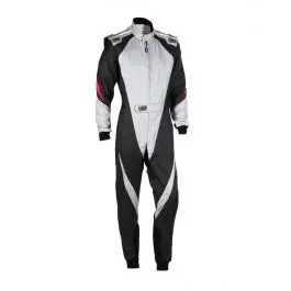 Combinaison Karting OMP KS 3X FIA 8877 2022 Argent Noir Offre Spéciale