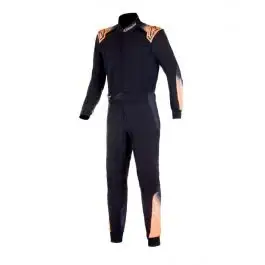 Pas Cher Combinaison Karting ALPINESTARS KMX 5 V3 FIA 8877 2022 Noir Anthracite Orange