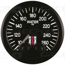 Manomètre température eau Pro control 100-260°F 52mm Noir Électrique, moteur pas à pas STACK 726ST3508 Populaire