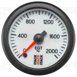 Manomètre température gaz échappement 0-2000°F 52mm Blanc Électrique, moteur pas à pas STACK 726ST3364 Nouveauté
