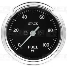 Manomètre classic pression essence 0-100 PSI 52mm Noir Électrique, moteur pas à pas STACK 726ST3306C Nouvelle Collection