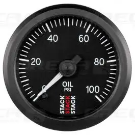 Populaire Manomètre pression huile 0-100 PSI 52mm Noir Électrique, moteur pas à pas STACK 726ST3302