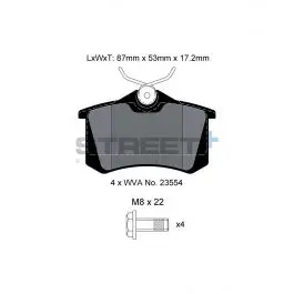 Acheter En Ligne Plaquettes de Frein PAGID STREET Plus T8176