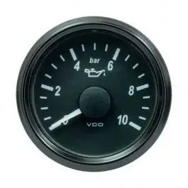 Manomètre de pression d&rsquo;huile VDO SingleViu 0-10 bars diamètre 52mm avec câblage analogique Certifié