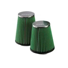 Filtre à air conique universel GREEN FILTER entrée sans angle en Aluminium Pas Cher