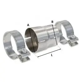 Prix Choc Réducteur échappement HJS avec colliers pour Ø60/55mm longueur 90mm