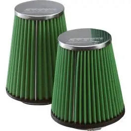 Filtre à air conique universel GREEN FILTER entrée sans angle Aluminium Dernière Chance