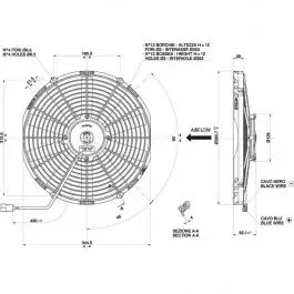 Ventilateur aspirant Ø 361 mm épaisseur 63 mm 12V SPAL VA13-AP51/C-35A Produit De Marque