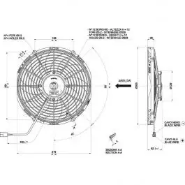 Ventilateur soufflant Ø 335 mm épaisseur 63 mm 12V SPAL VA10-AP50/C-61S Offre Du Jour
