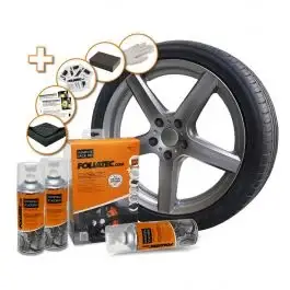 Achat Immédiat Kit de Peinture FOLIATEC Aérosol 2C pour Jantes Gris Métalisé Brillant 3X400ML