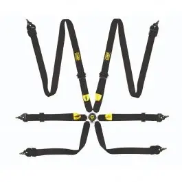 Soldes Harnais OMP First 2 6 points FIA 8853-2016 Noir