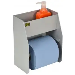 Etagère murale mini station lavage des mains avec savon/papier - grise - BG RACING Meilleur Choix