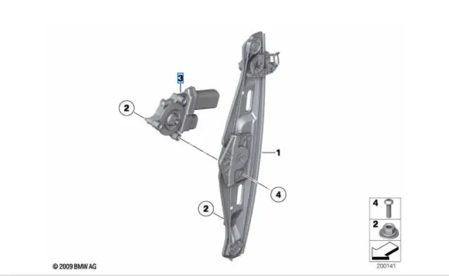Quantité Limitée Mécanisme de lève-vitre arrière (côté au choix) pour BMW X1 E84