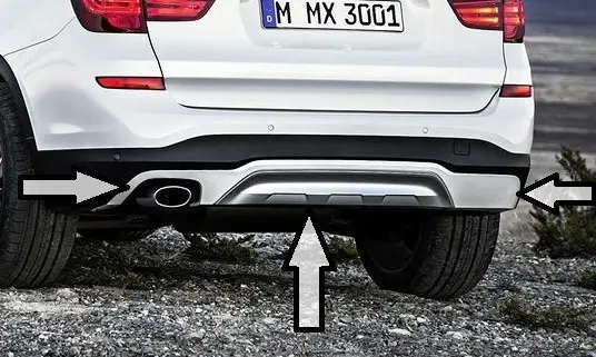 Réduction Carénage de soubassement de pare-choc arrière finition Xline pour BMW X3 F25