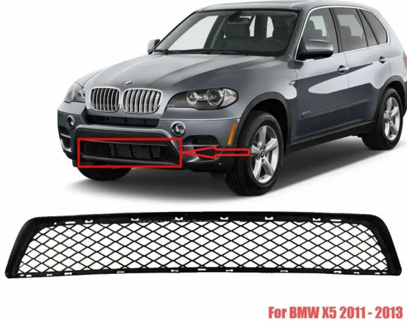 Retour Gratuit Grille médiane inférieure NOIRE pare-chocs avant pour BMW X5 E70