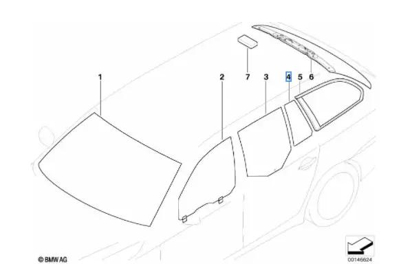 Vitre latérale arrière fixe (côté au choix) BMW Série 5 E61 Affaire À Saisir