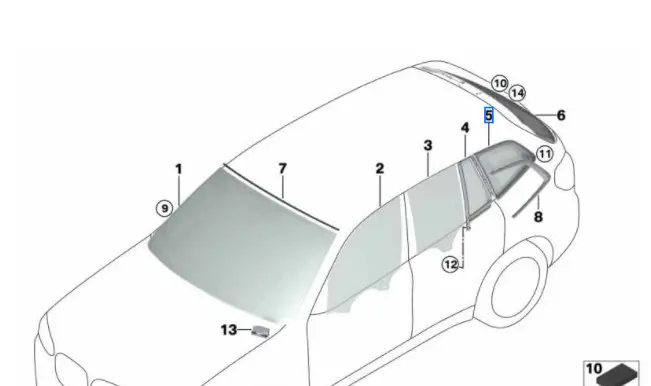 Promotion Saisonnière Vitre latérale arrière fixe teintée (côté au choix) BMW X3 M F97