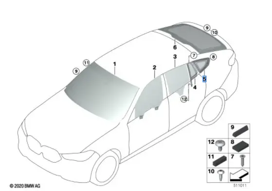 Affaire À Saisir Vitre latérale fixe arrière teintée (côté au choix) BMW X6 G06