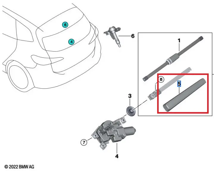 Cache de bras d&rsquo;essuie-glace arriere pour BMW Active Tourer U06 Nouveauté