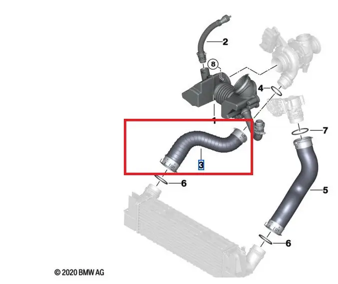 Prix Réduit Conduite d&rsquo;air de suralimentation pour BMW Série 4 F32 F33 F36 GC (420d uniquement)