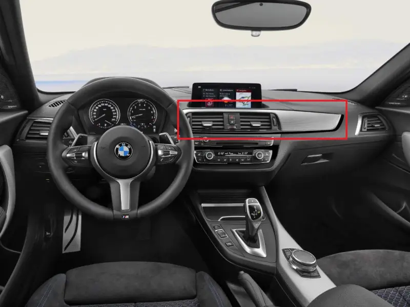 Dernier Modèle Placage tableau de bord alu poli (schwarz glanz) pour BMW Série 1 F20 F21 LCI (phase 2)