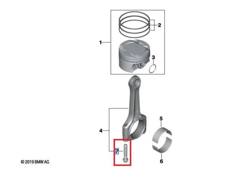 Bon Marché Jeu de 4 vis de bielle (M9x47mm) pour BMW Série 4 F32 F33 F36 Gran Coupé (essence uniquement) et M4 F82 F83