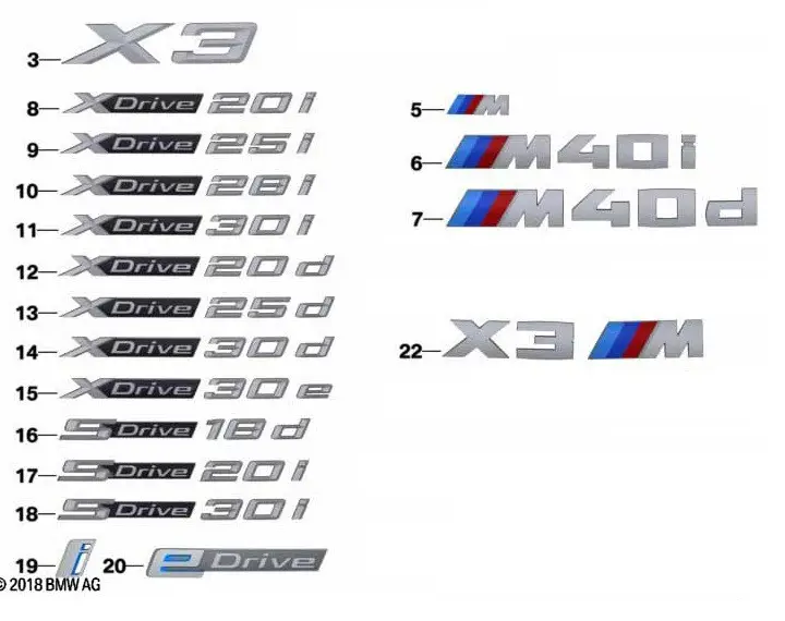 Expédié Aujourd’hui Logo de hayon BMW X3 E83 F25 G01