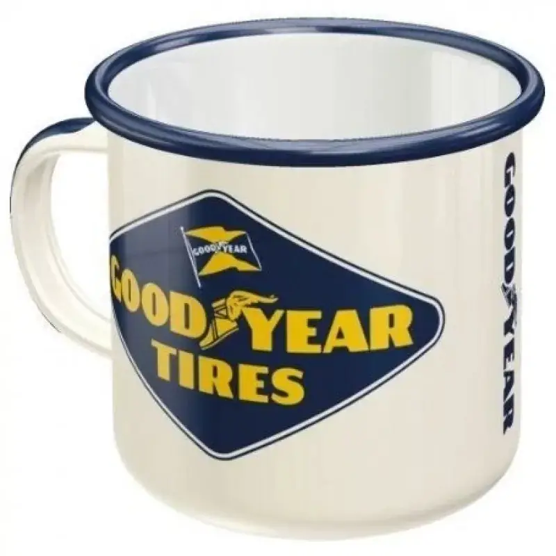 Prix Cassé Mug en tôle émaillée Goodyear Logo