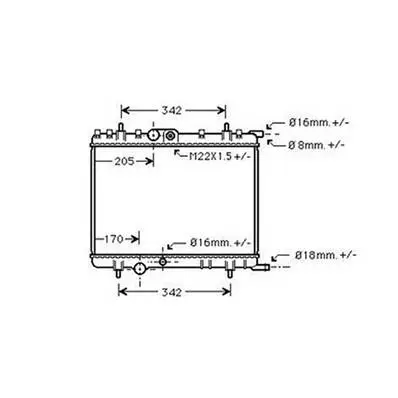 Radiateur de refroidissement moteur pour CITROËN XSARA PICASSO ph.1 1999-2004, OEM: 1330H5, Neuf Certifié