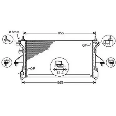 Prix Choc Radiateur de refroidissement moteur pour CITROËN JUMPER II ph.1 2006-2014, OEM: 1361274080, Neuf