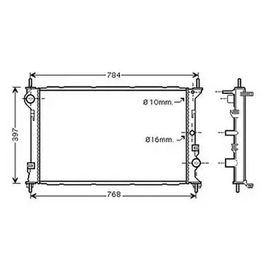 Radiateur de refroidissement moteur pour FORD TOURNEO CONNECT I ph.1 2002-2006, OEM: 1365996, Neuf Offre Limitée
