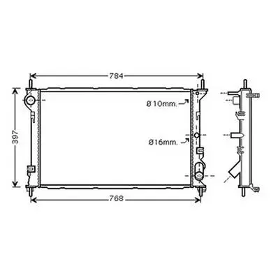 Offre Du Jour Radiateur de refroidissement moteur pour FORD TOURNEO CONNECT I ph.1 2002-2006, OEM: 2T148005FA, Neuf