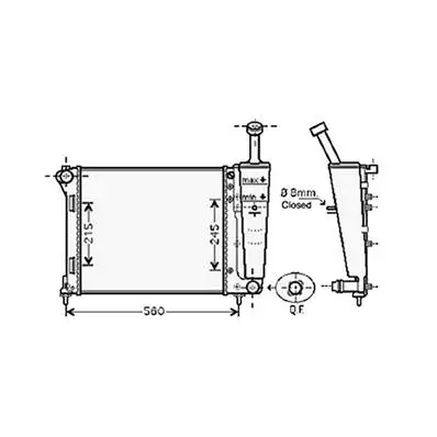 Bon Plan Radiateur de refroidissement moteur pour FIAT 500 ph.1 2007-2015, OEM: 51934449, Neuf
