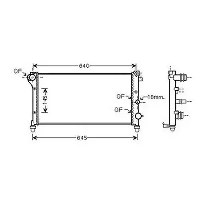 Radiateur de refroidissement moteur pour FIAT PANDA II ph.1 2003-2012, OEM: 51773192, Neuf Dernier Modèle