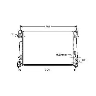 Radiateur de refroidissement moteur pour FIAT PUNTO II ph.1 1999-2003, OEM: 1300287, Neuf Haute Qualité