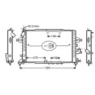 Meilleur Choix Radiateur de refroidissement moteur pour OPEL ASTRA H 2004-2007, OEM: 1300268, Neuf