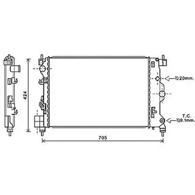 Radiateur de refroidissement moteur pour OPEL MOKKA I 2013-2016, OEM: 1300342, Neuf Promotion