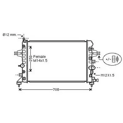 Petit Prix Radiateur de refroidissement moteur pour OPEL ZAFIRA B ph.1 2005-2008, OEM: 1300285, Neuf