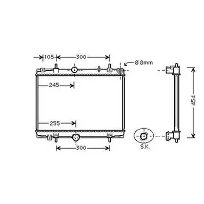Haute Qualité Radiateur de refroidissement moteur pour PEUGEOT 406 1999-2004, OEM: 133063, Neuf