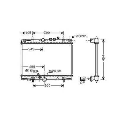 Vente Flash Radiateur de refroidissement moteur pour PEUGEOT 406 1999-2004, OEM: 133064, Neuf